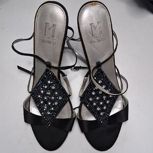 A. Marinelli Black Heels with Silver Accents